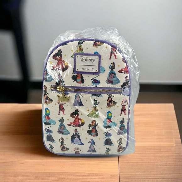 Loungefly Disney Princesses Dress Mini Backpack Jasmine Mulan Aurora Moana NEW - Picture 2 of 15